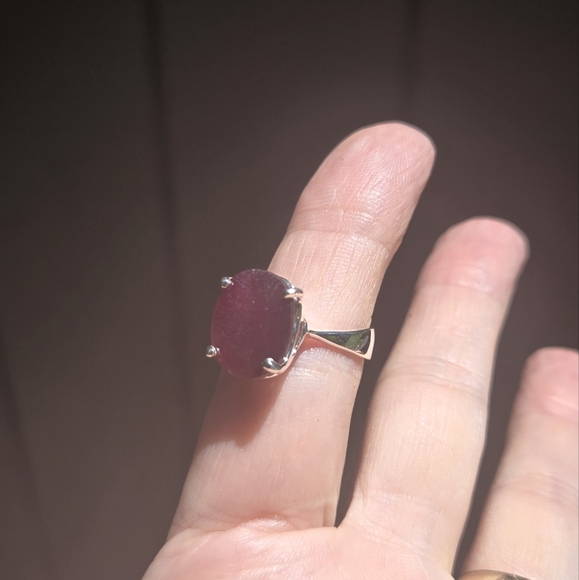 Ruby 5k sterling ring sz7.25 - Picture 6 of 9